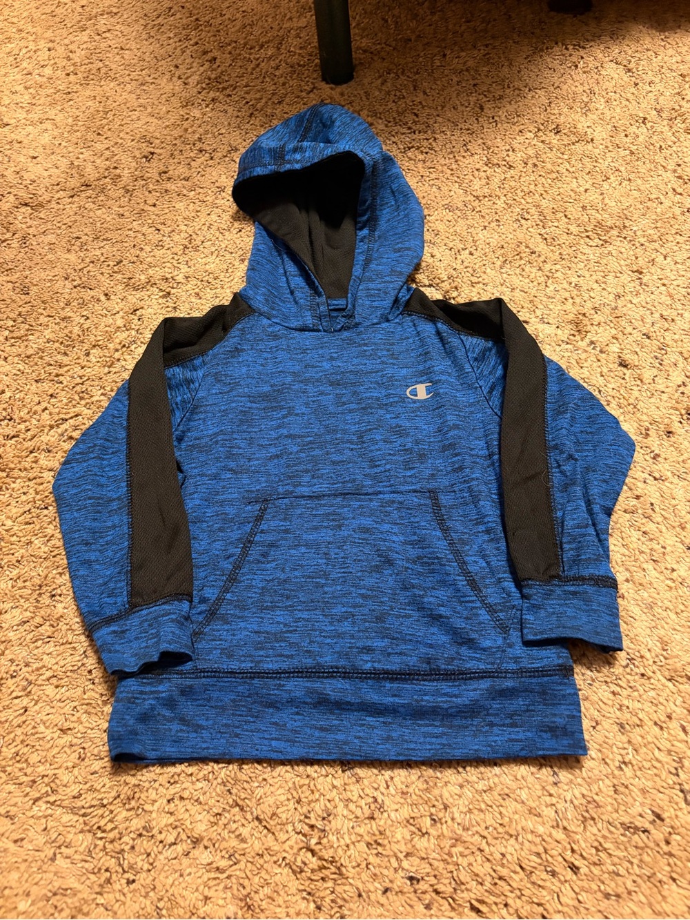 Champion Blue Hooded Sweatshirt with Black Accents for Kids